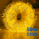 50м 1500LED (теплий білий)  Мішура срібний провід 220В пульт ДК 8 режимів S-LINE-50M1500- WW-1  S-LINE-50M1500- WW-1 фото 1