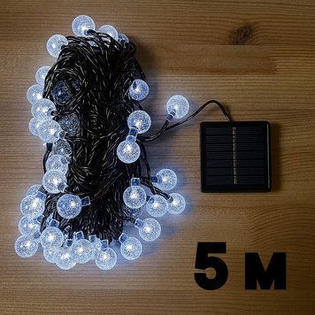 Гірлянда від сонця шари Solar 5 м 20 лед БІЛА  SF 60  фото