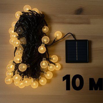 Гірлянда від сонця шари Solar 10 м 50 лед Тепло БІЛА  SF 61 фото